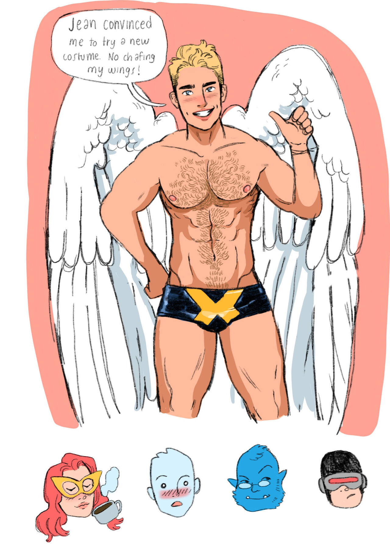 Himbo Angel & Bottom Bobby - an 18+ X-Men sketchbook by Josh Cornillon page 3 full