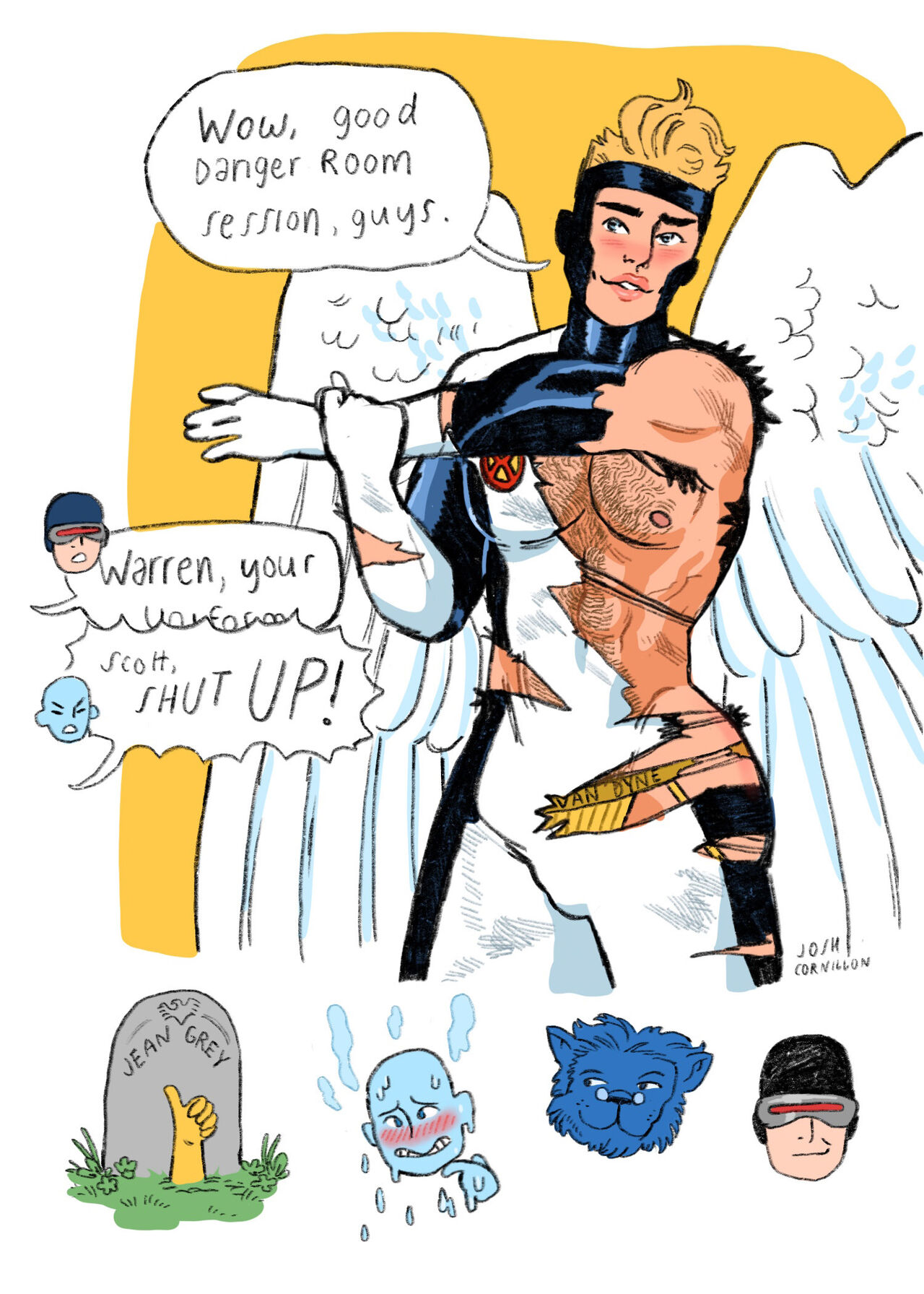 Himbo Angel & Bottom Bobby - an 18+ X-Men sketchbook by Josh Cornillon page 6 full