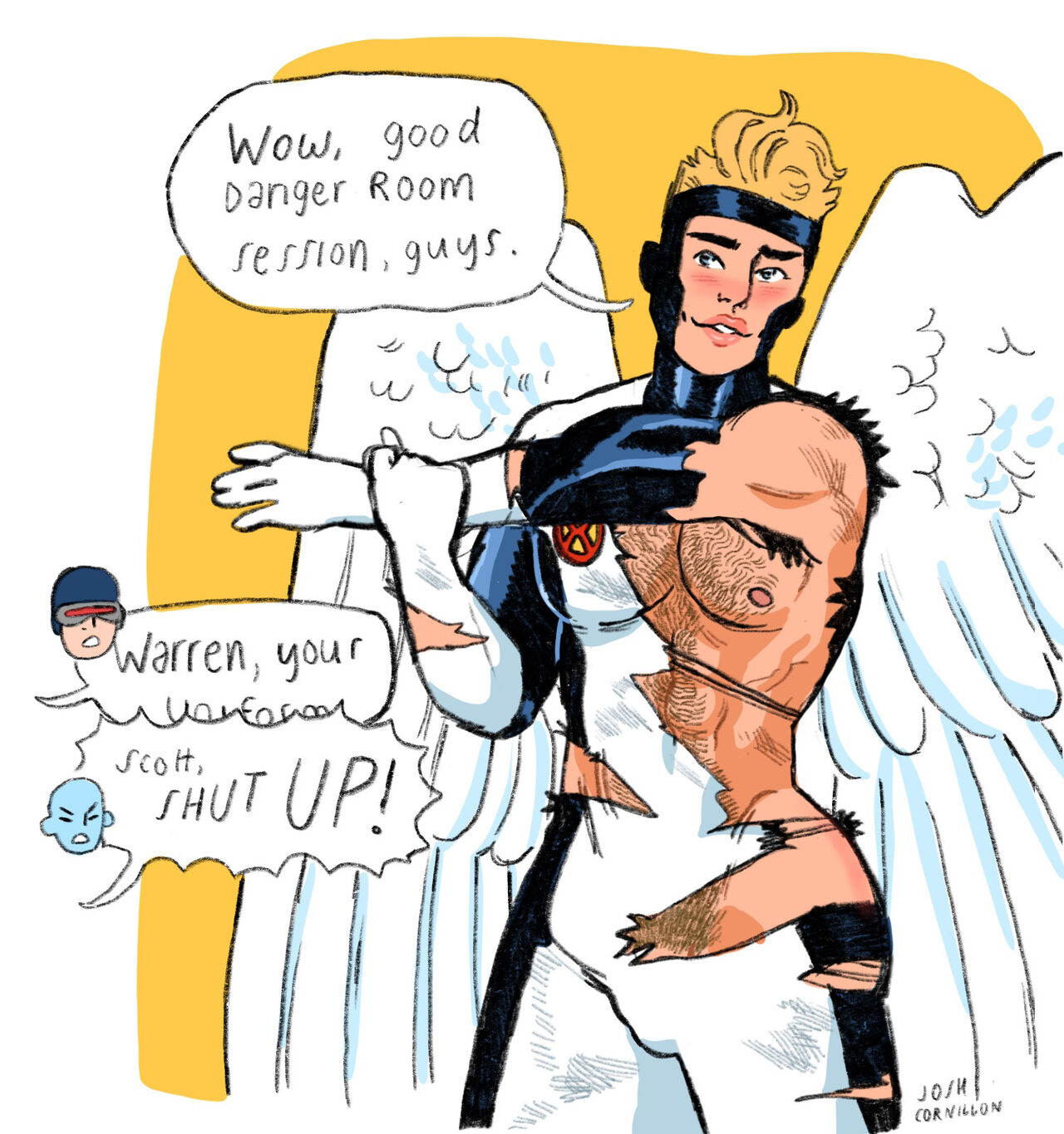 Himbo Angel & Bottom Bobby - an 18+ X-Men sketchbook by Josh Cornillon page 7 full