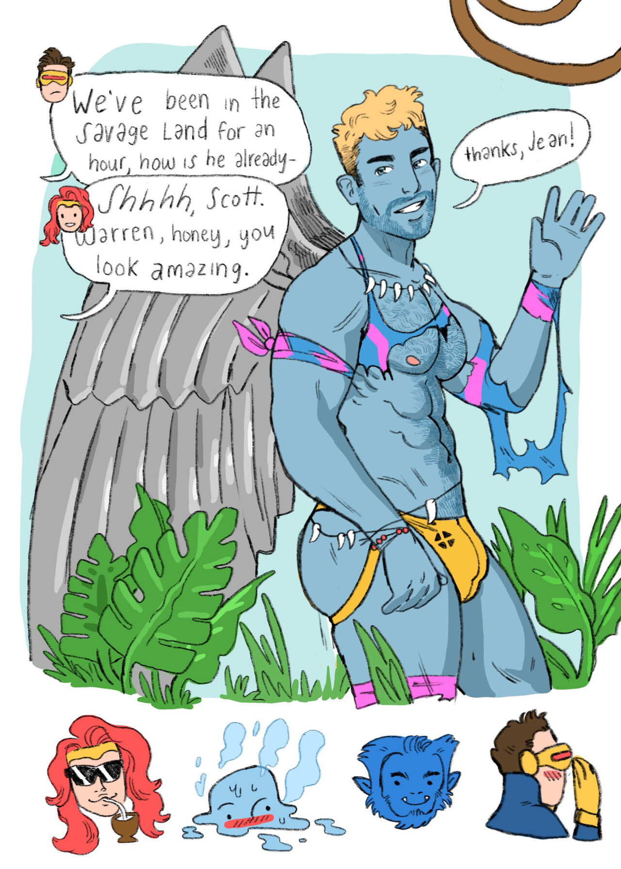 Himbo Angel & Bottom Bobby - an 18+ X-Men sketchbook by Josh Cornillon page 8 full
