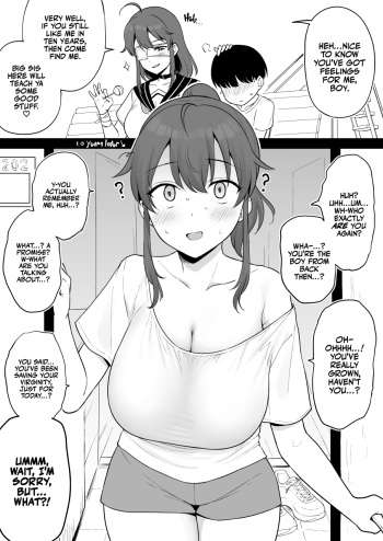 [Yue] Mukashi Yoku Asonde kureta Kinjo no Kakkoii Onee-san ni 10-nen Mae no Yakusoku o Hatashite morai ni Iku Yatsu | Fulfilling a 10 Year Old Promise with the Cool Kid in the Neighborhood Who Used to Play with Me at the Park [English] [korafu] cover