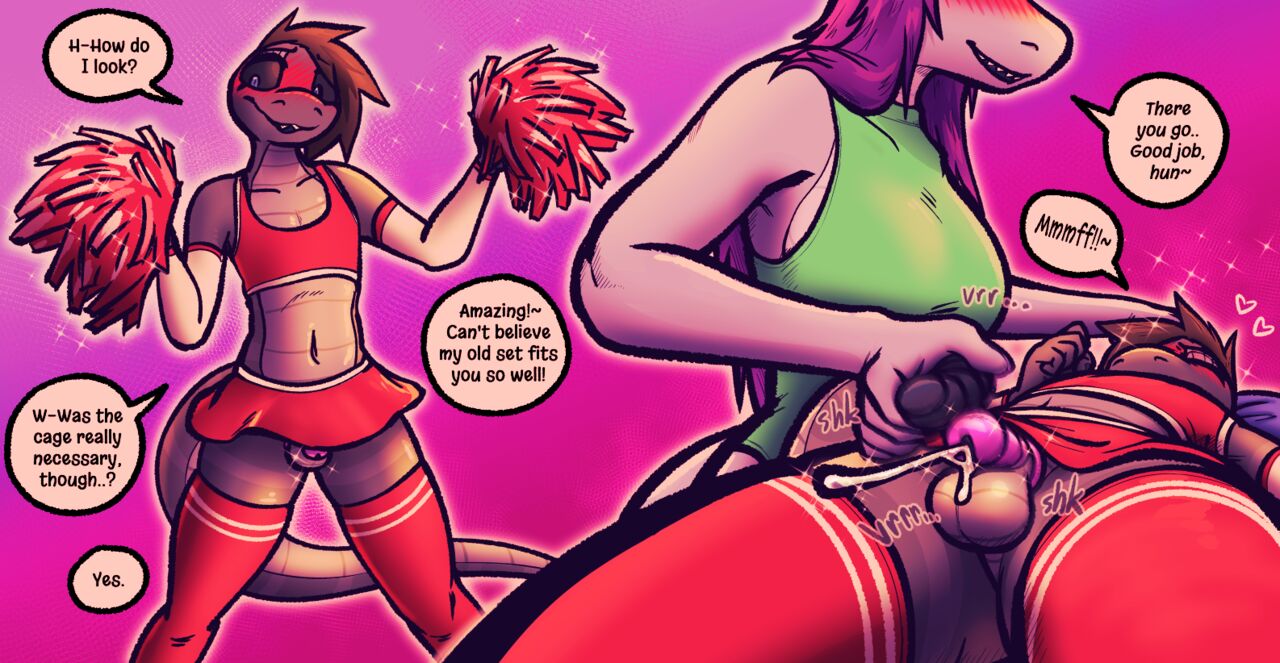 Amon in Monique's Old Cheerleader Outfit page 2 full