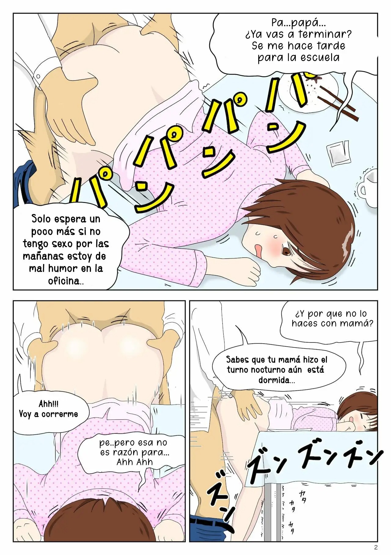 Asa Kara Chichi ni Ya Rareru Musume | Chica Acosada por su Padre page 2 full
