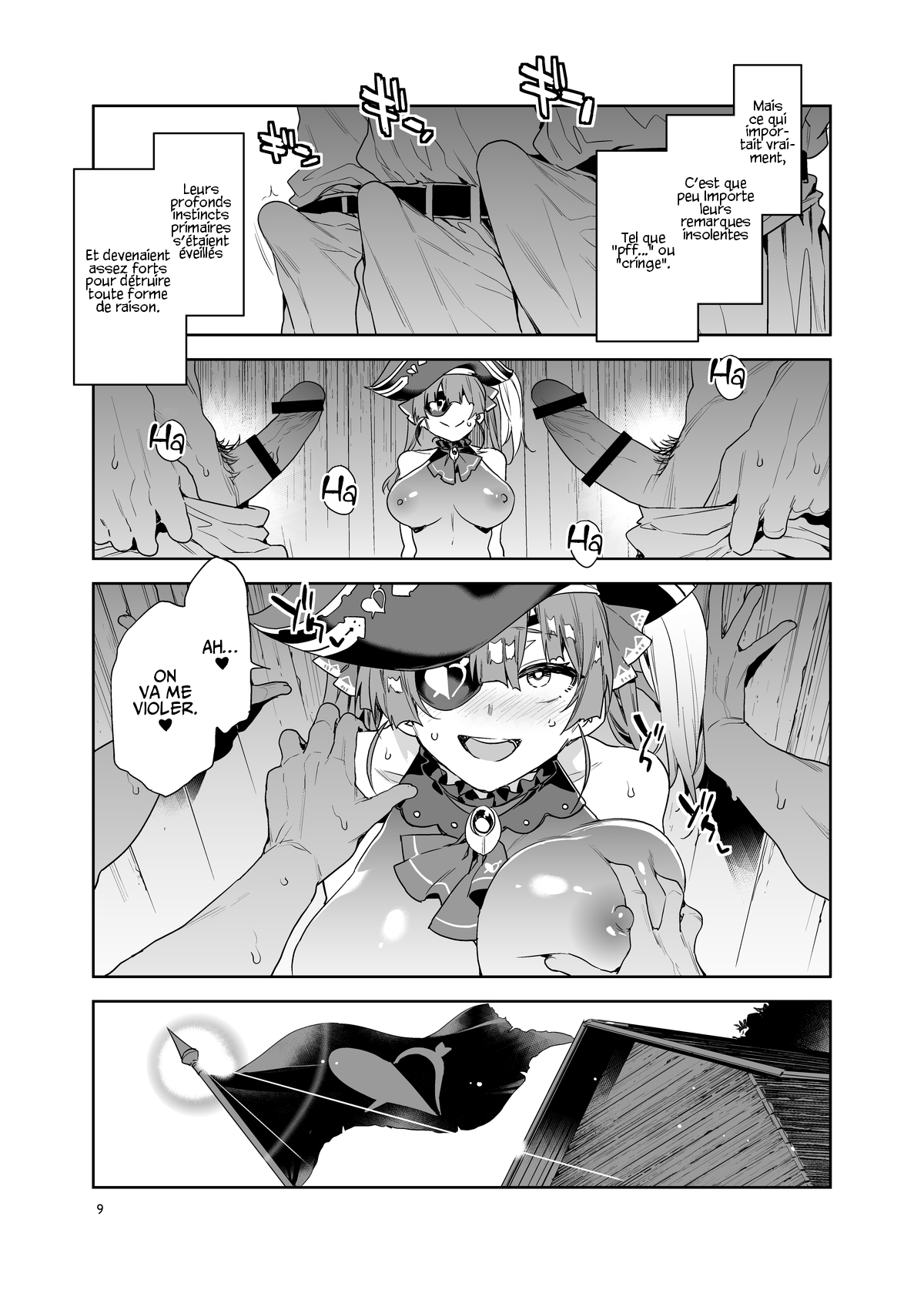 Marine Senchou wa Hi Goui no Ue de Wakarasaretai | La Capitaine Marine veut être violée de façon non-consentie page 9 full