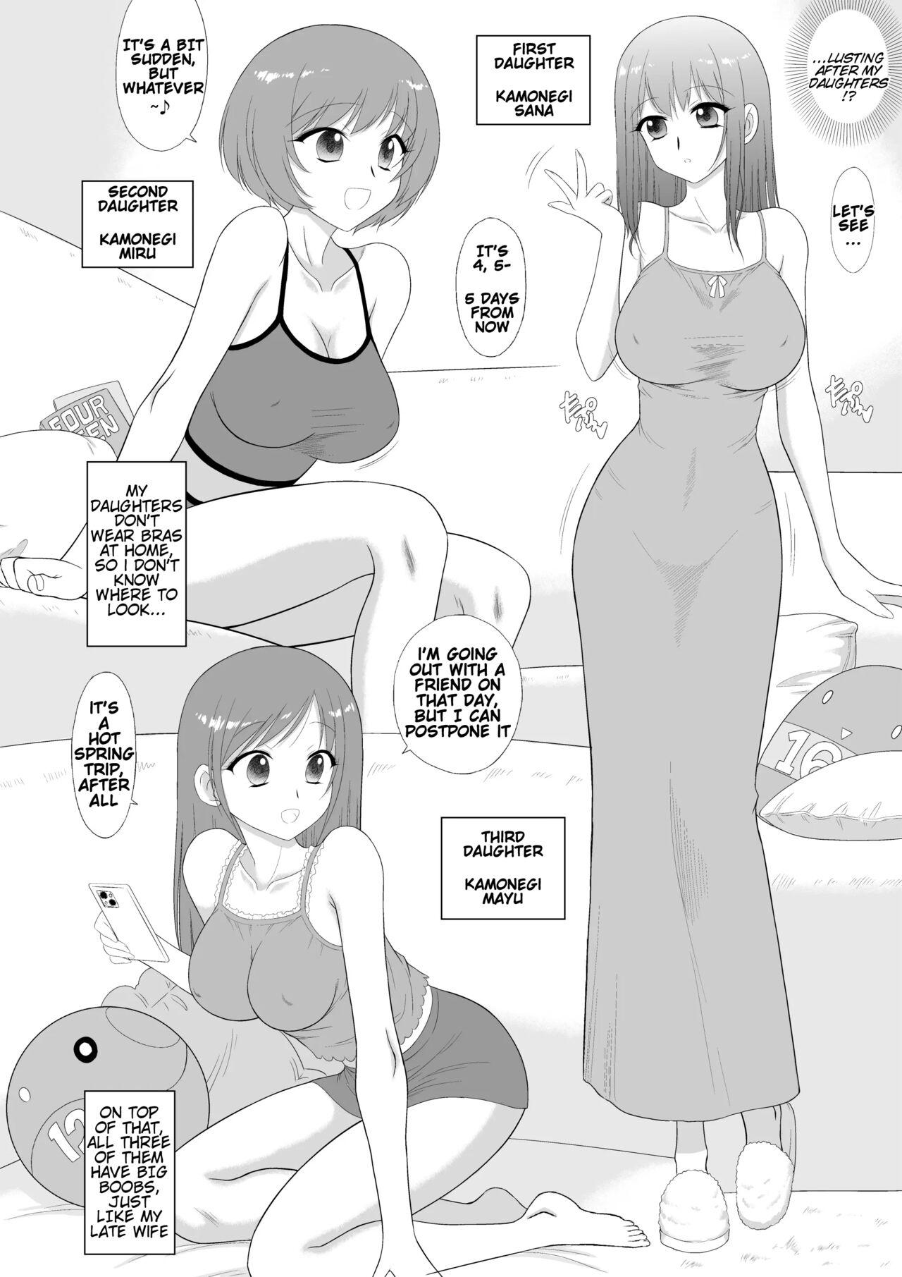 Bijin Sanshimai to Chichioya to Oji ga Konyoku Onsen ni Ikimashita page 5 full