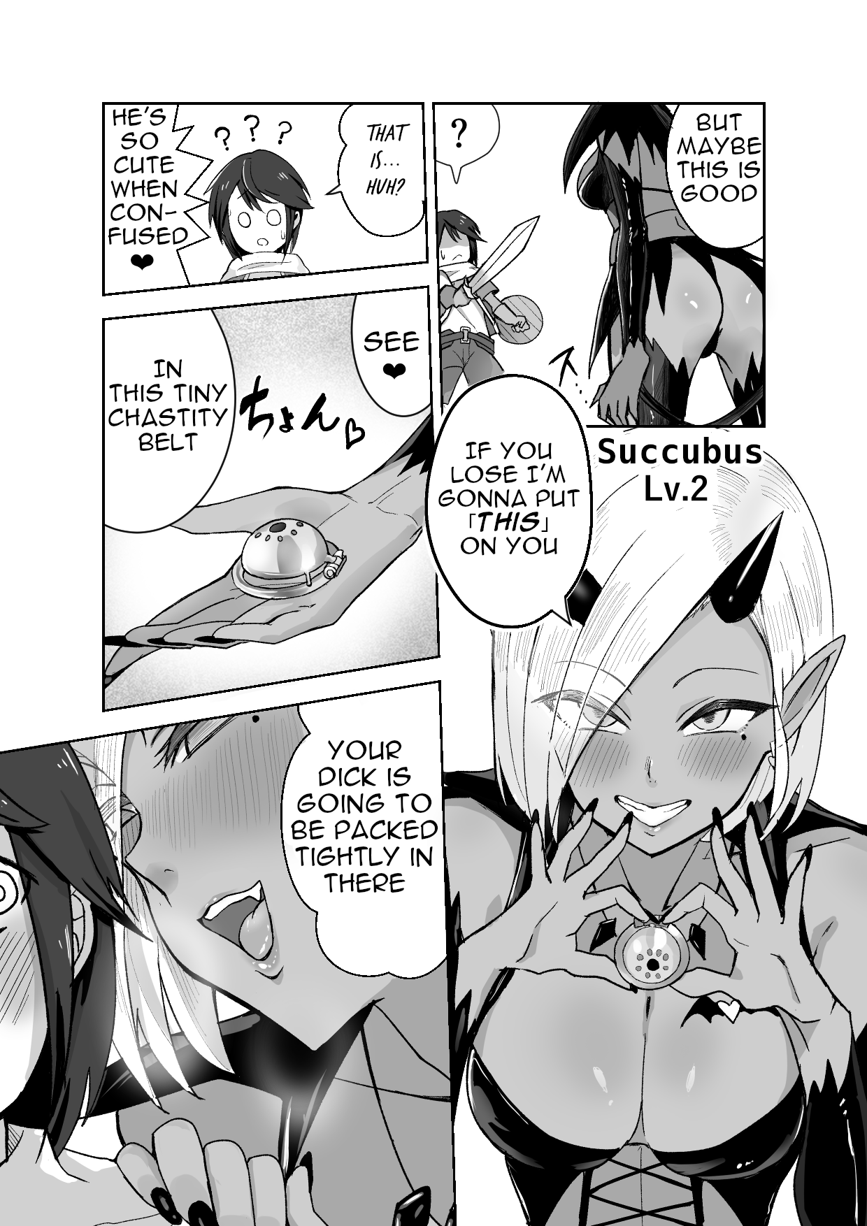 Succubus ni Haiboku Shite Chitchana Teisobi o Tsukerarechau Ohanashi | Story about Losing to a Succubus and Made to Wear Small Chastity Belt page 3 full