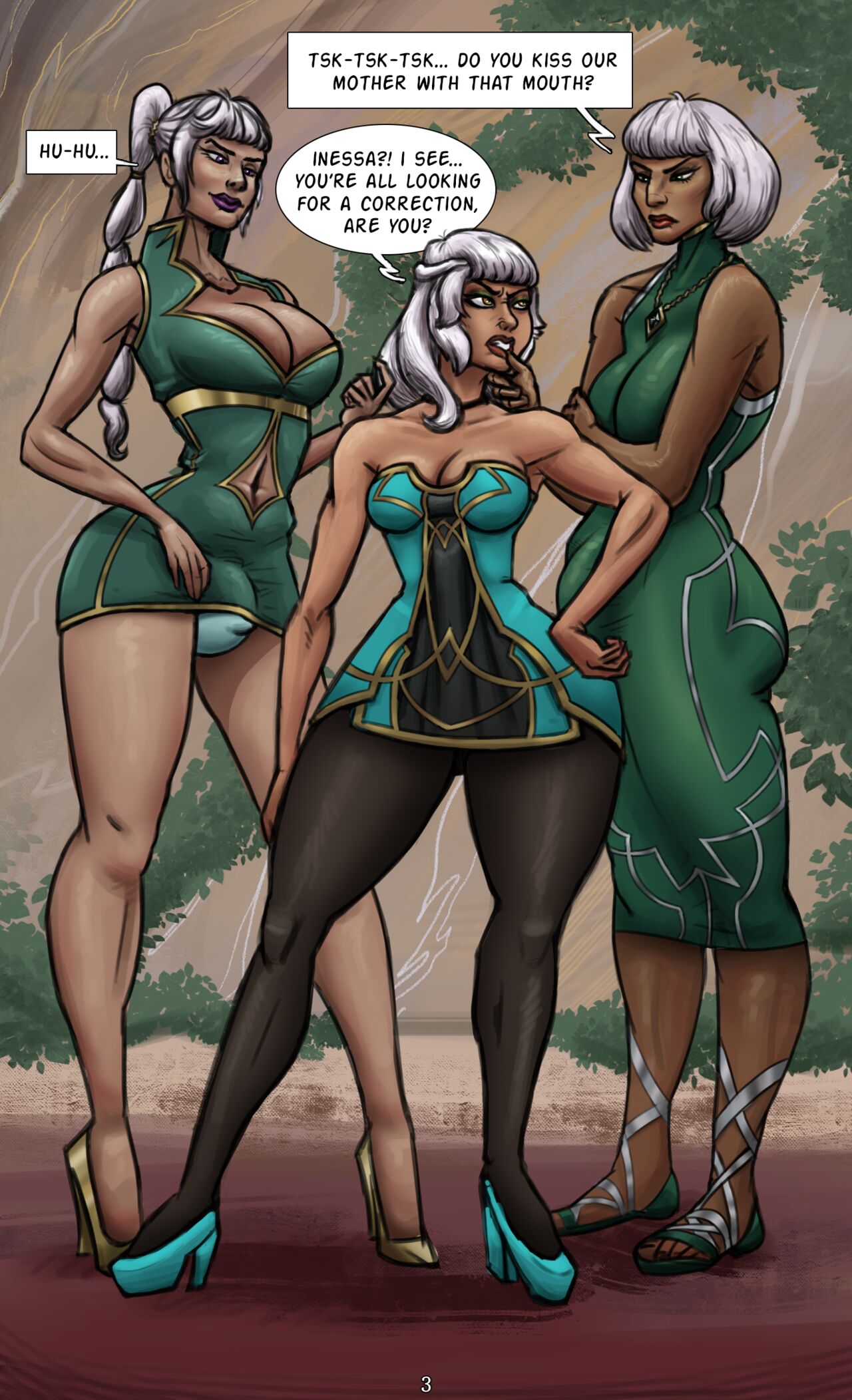 Qiyana, Inessa & Izela: Know your plase, sister page 3 full