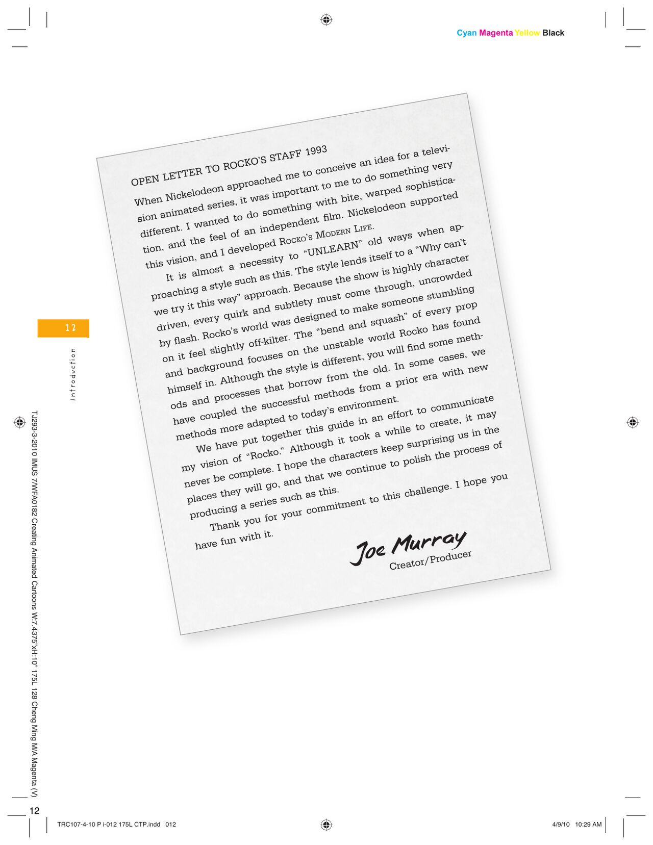 "Creating Animated Cartoons With Character" by Joe Murray page 12 full