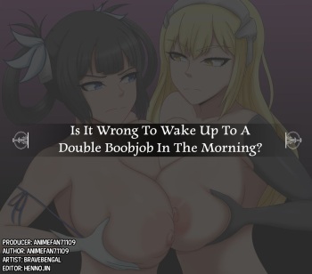 [BraveBengal] Is It Wrong To Wake Up To A Double Boobjob In The Morning (Dungeon ni Deai o Motomeru no wa Machigatteiru Darou ka) [English] cover